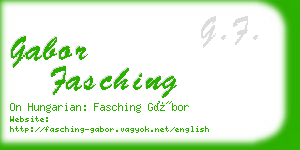 gabor fasching business card